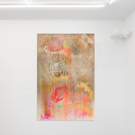 Abstract painting in a white cube